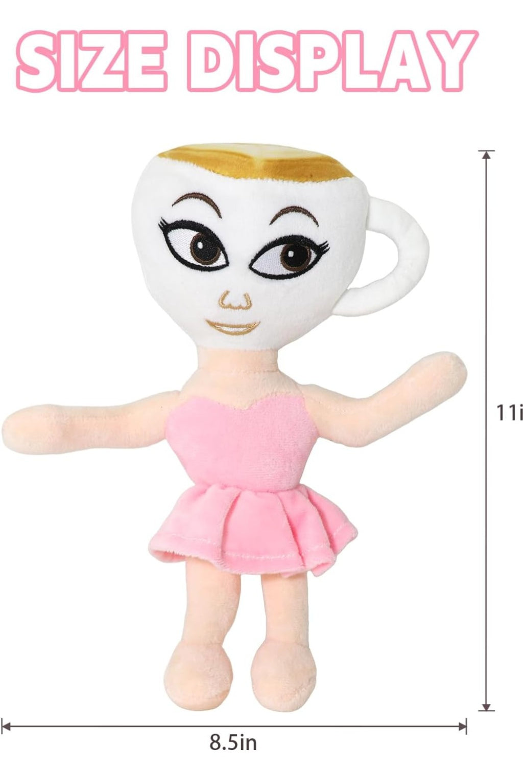 Italian Brainrot Plush,11 inch Ballerina Cappuccina Toy Gift,Cute Stuffed Figure D