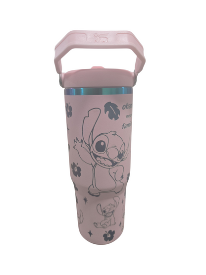 Stitch laser engraved tumbler cup water 30oz