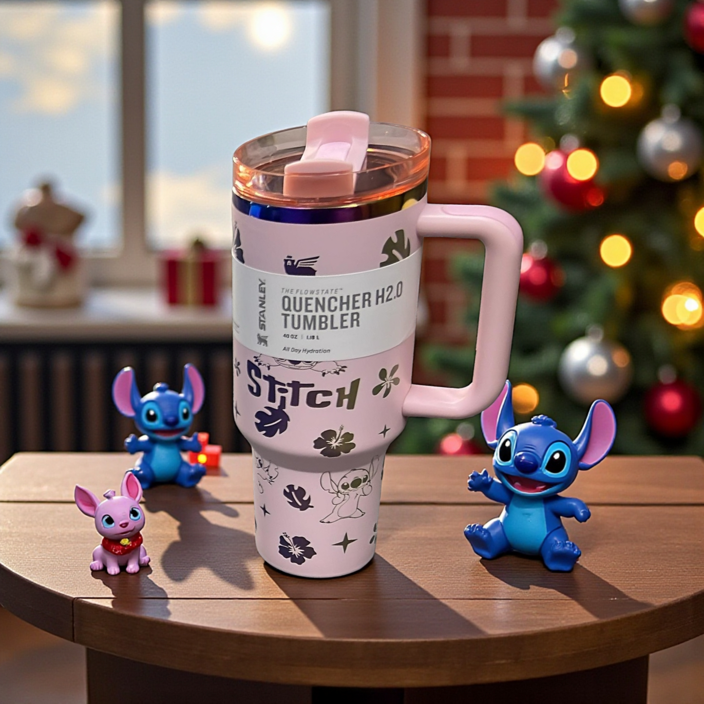Stitch Tumbler Quencher laser engraved 40oz free stitch straw topper holiday deal,cup,bottle.