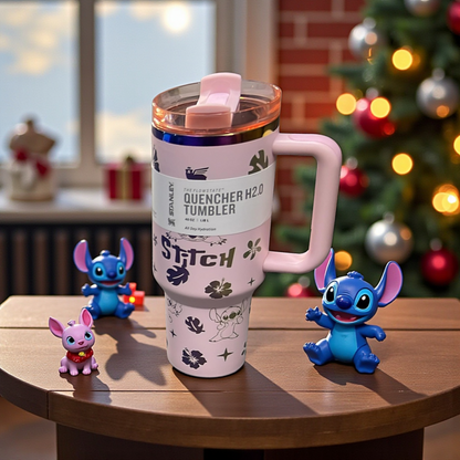 Stitch Tumbler Quencher laser engraved 40oz free stitch straw topper holiday deal,cup,bottle.