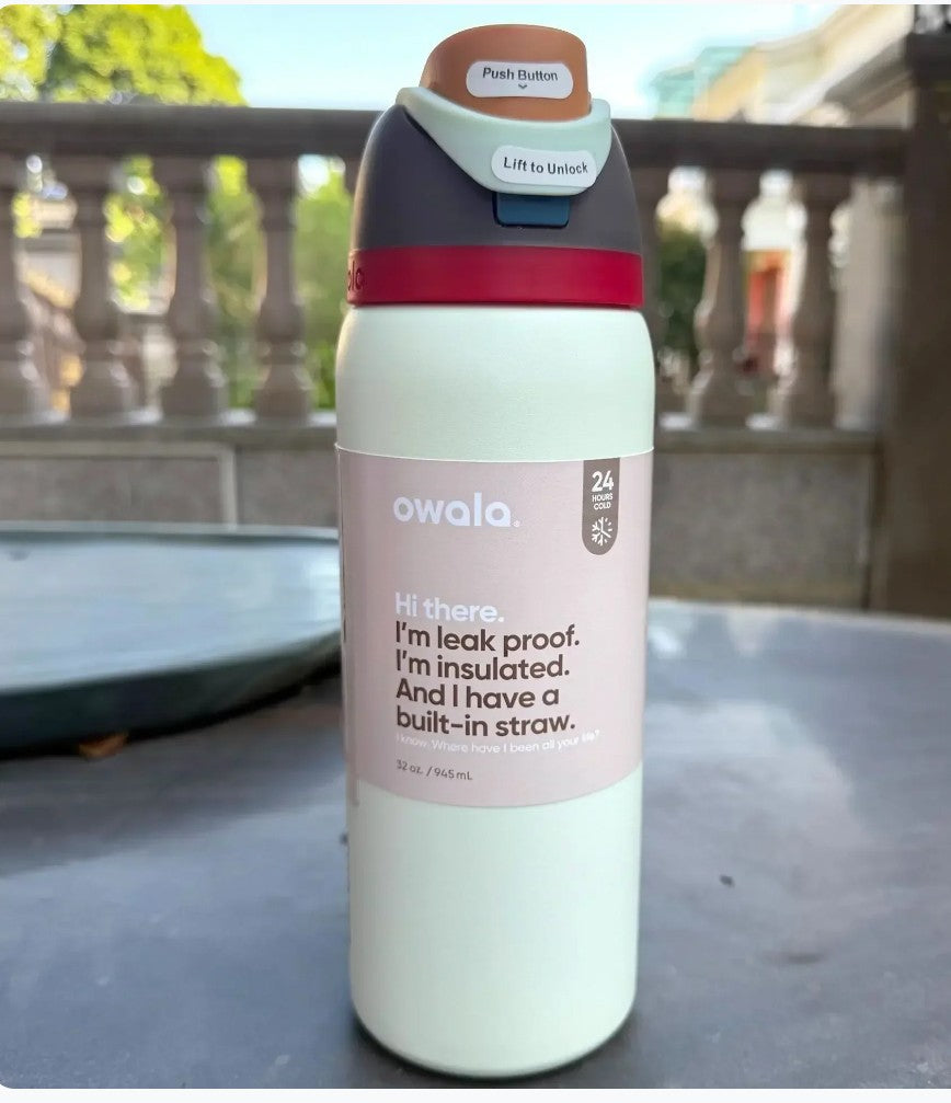 Free Sip Water Bottle 320Z Insulated Stainless Steel Water BottleDouble-Layer Kettle With Straw Vacuum Flasks ForSports Travel