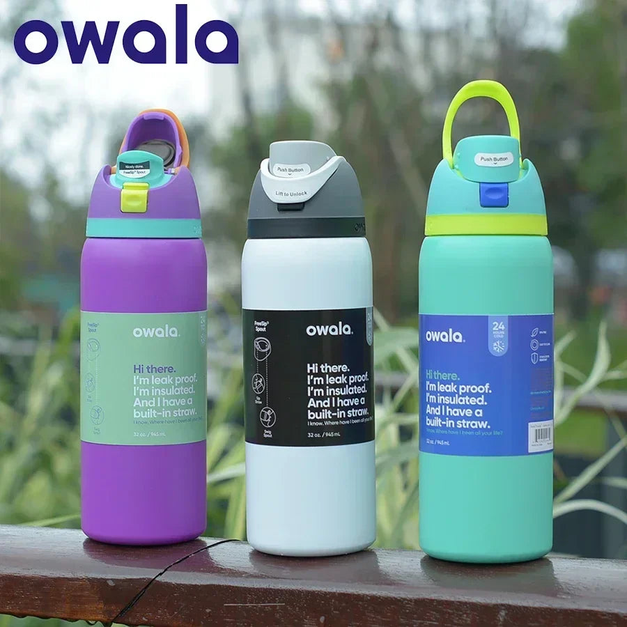 Free Sip Water Bottle 320Z Insulated Stainless Steel Water BottleDouble-Layer Kettle With Straw Vacuum Flasks ForSports Travel