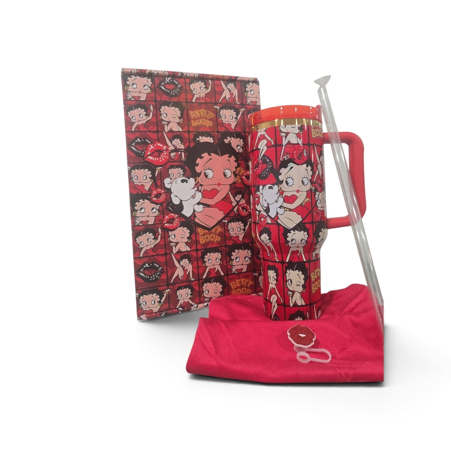 Betty Boop 40 oz Quencher H2.0 Tumbler – Red Handle & Lid