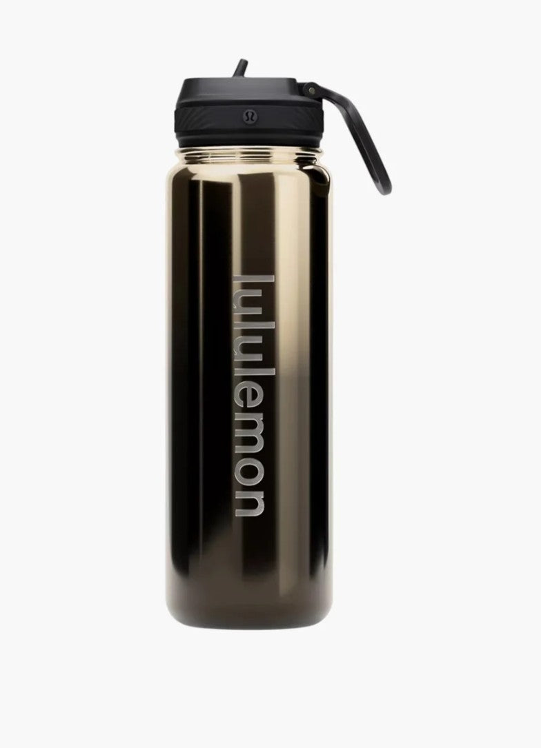Back to Life Sport Bottle 24oz straw lip shine chrome metal