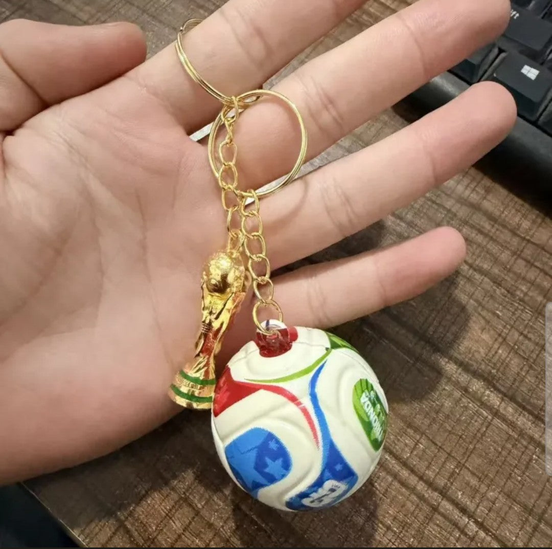 World cup 2026 football Soccer Game Ball Keychain, Dual Charms Sports Trophy Pendant Key Ring, 4 Inch Lightweight Fan Souvenir Key Accessory Gift for Football Lovers.