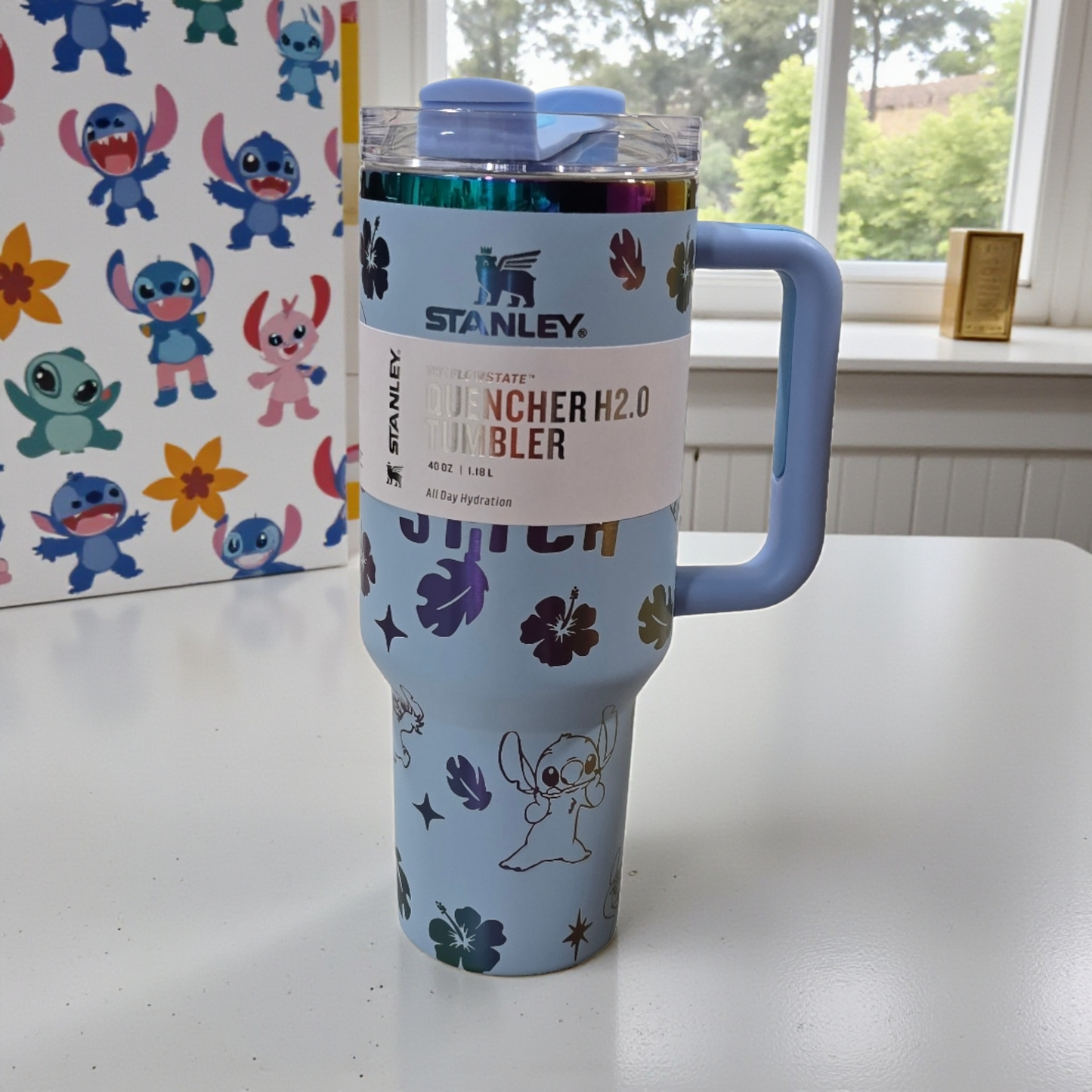 Stitch Tumbler Quencher laser engraved 40oz free stitch straw topper holiday deal,cup,bottle.