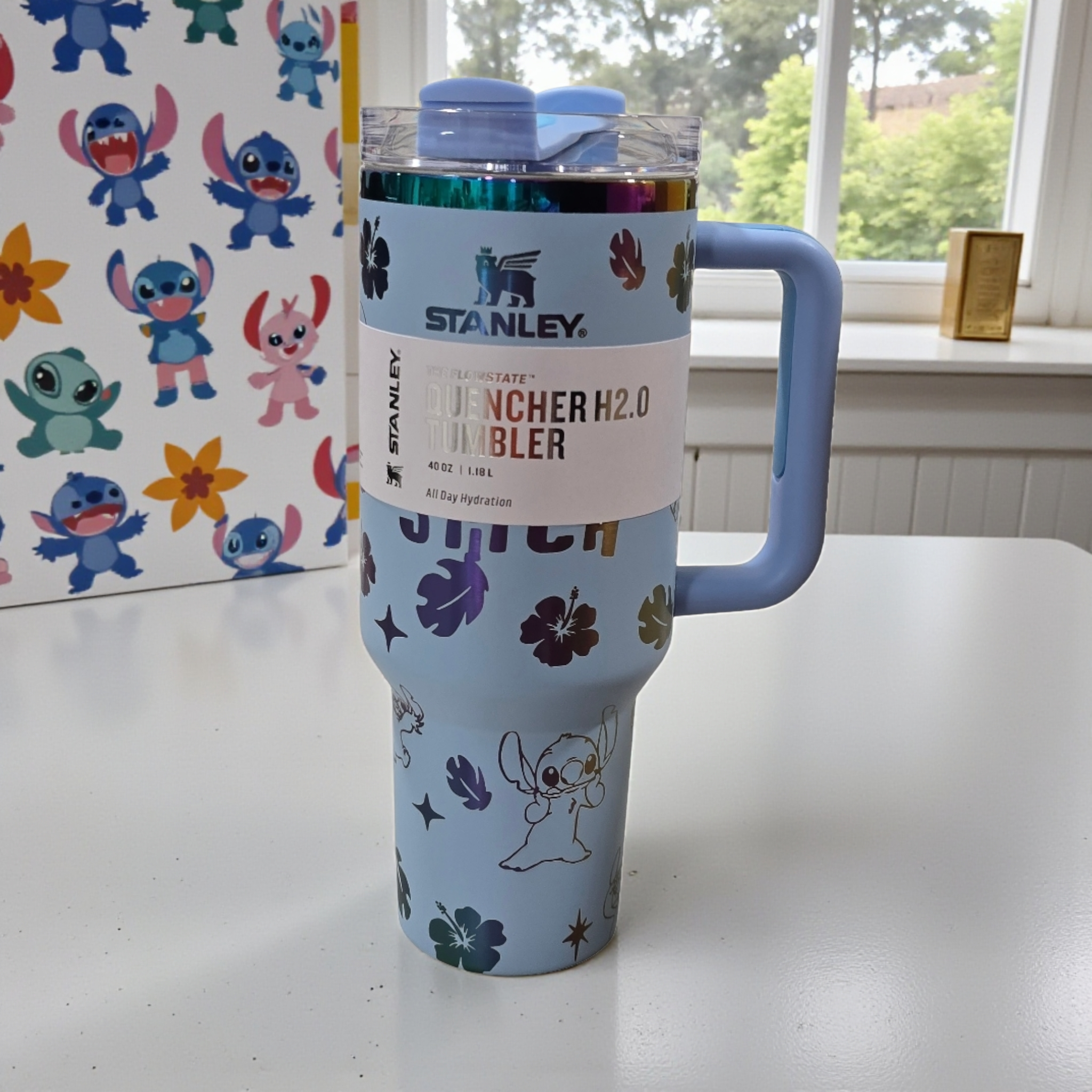 Stitch Tumbler Quencher laser engraved 40oz free stitch straw topper holiday deal,cup,bottle.