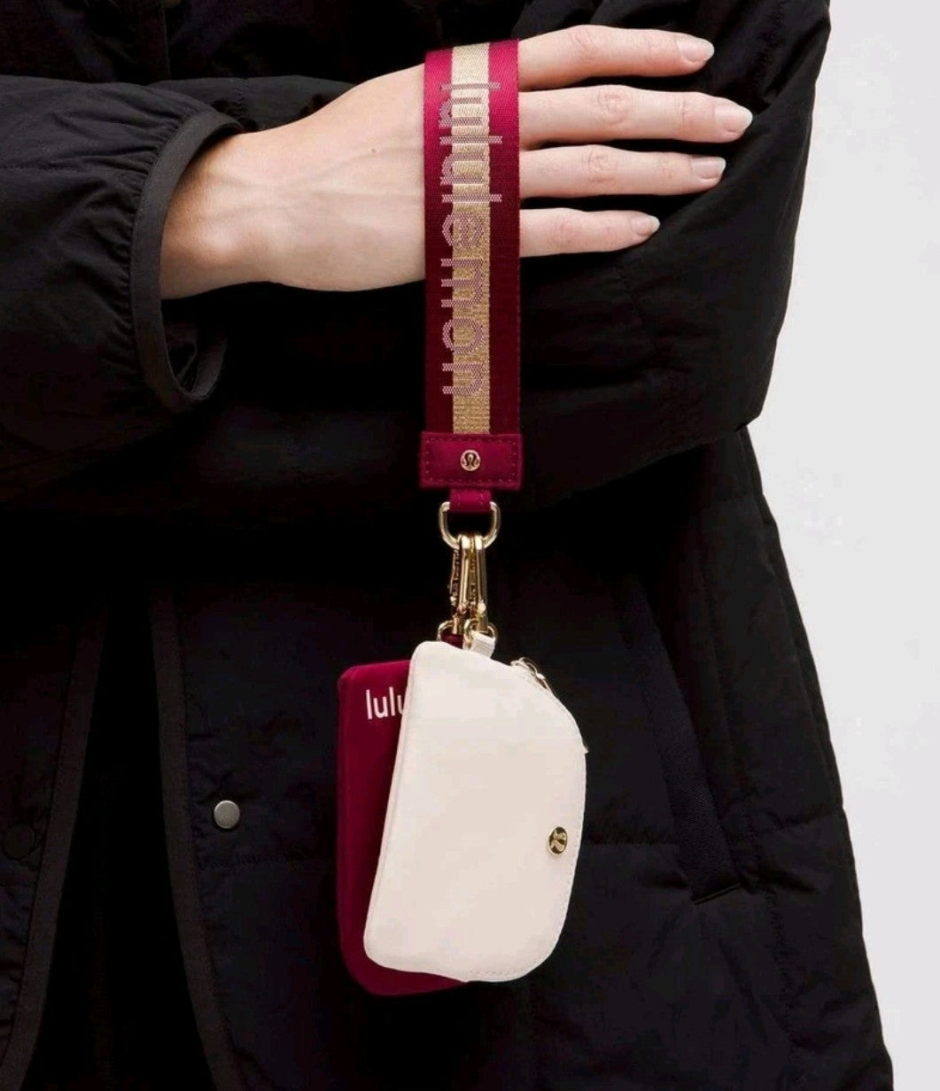Dual pouch wordmark wrislet  Wallet Keychain