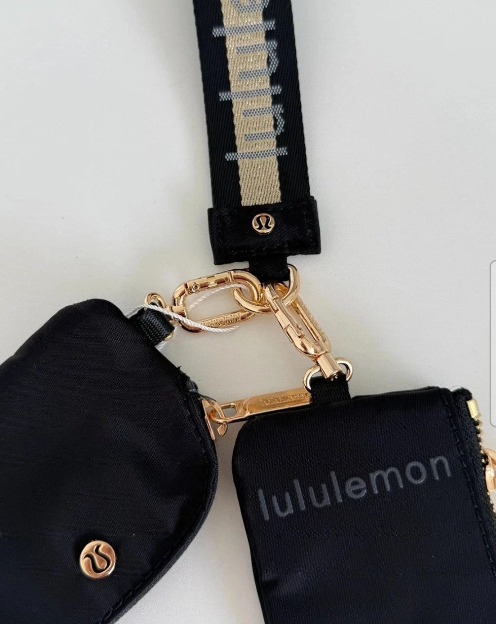 Dual pouch wordmark wrislet  Wallet Keychain