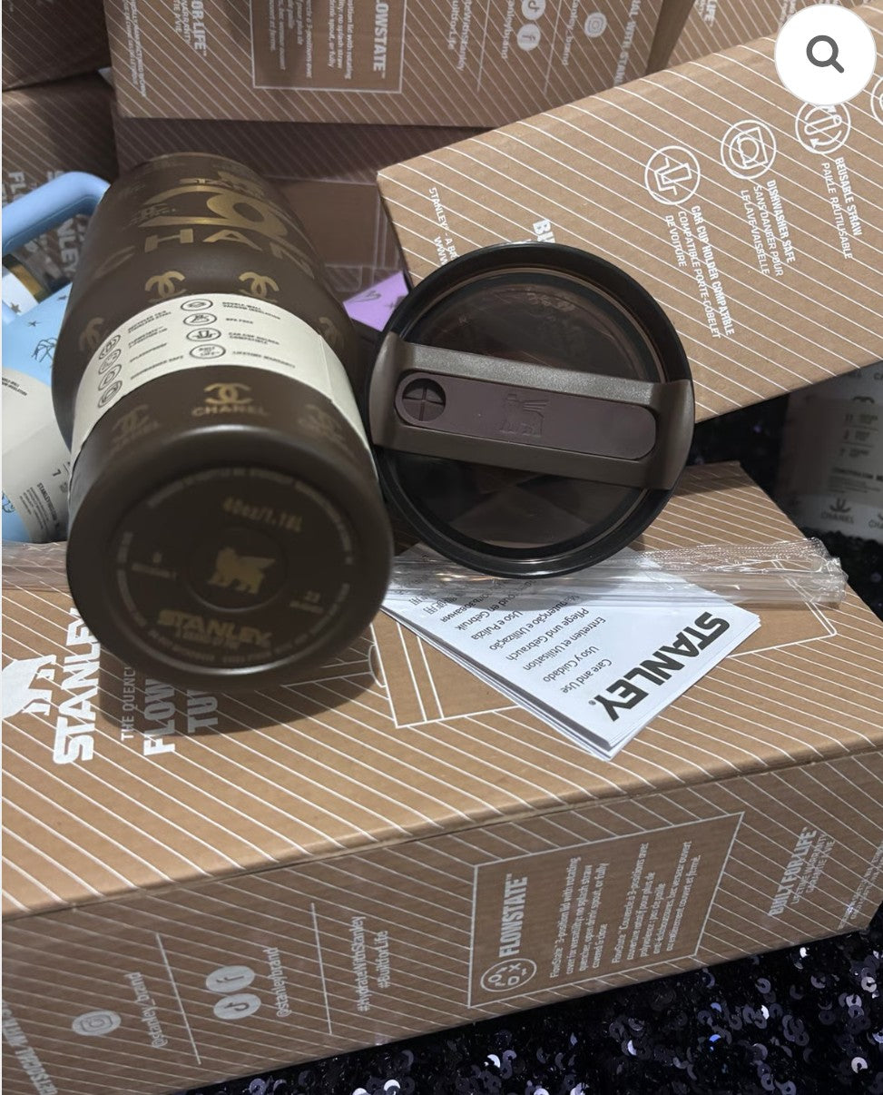 Custom design tumbler protour cup 40oz Chanel icon Laser Engraved new in box diferent colors