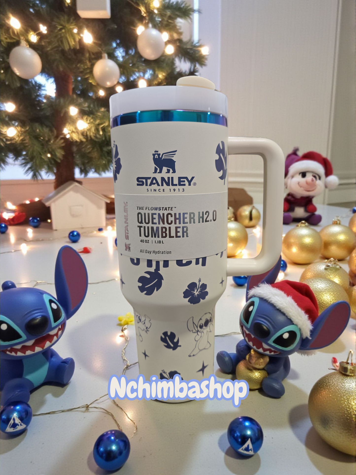 Stitch Tumbler Quencher laser engraved 40oz free stitch straw topper holiday deal,cup,bottle.