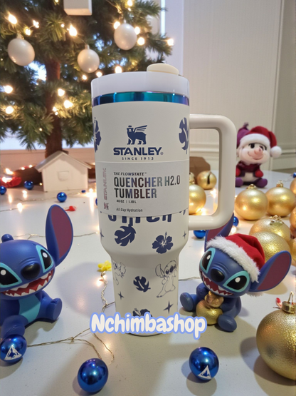 Stitch Tumbler Quencher laser engraved 40oz free stitch straw topper holiday deal,cup,bottle.
