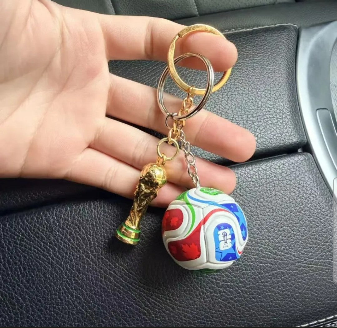 World cup 2026 football Soccer Game Ball Keychain, Dual Charms Sports Trophy Pendant Key Ring, 4 Inch Lightweight Fan Souvenir Key Accessory Gift for Football Lovers.