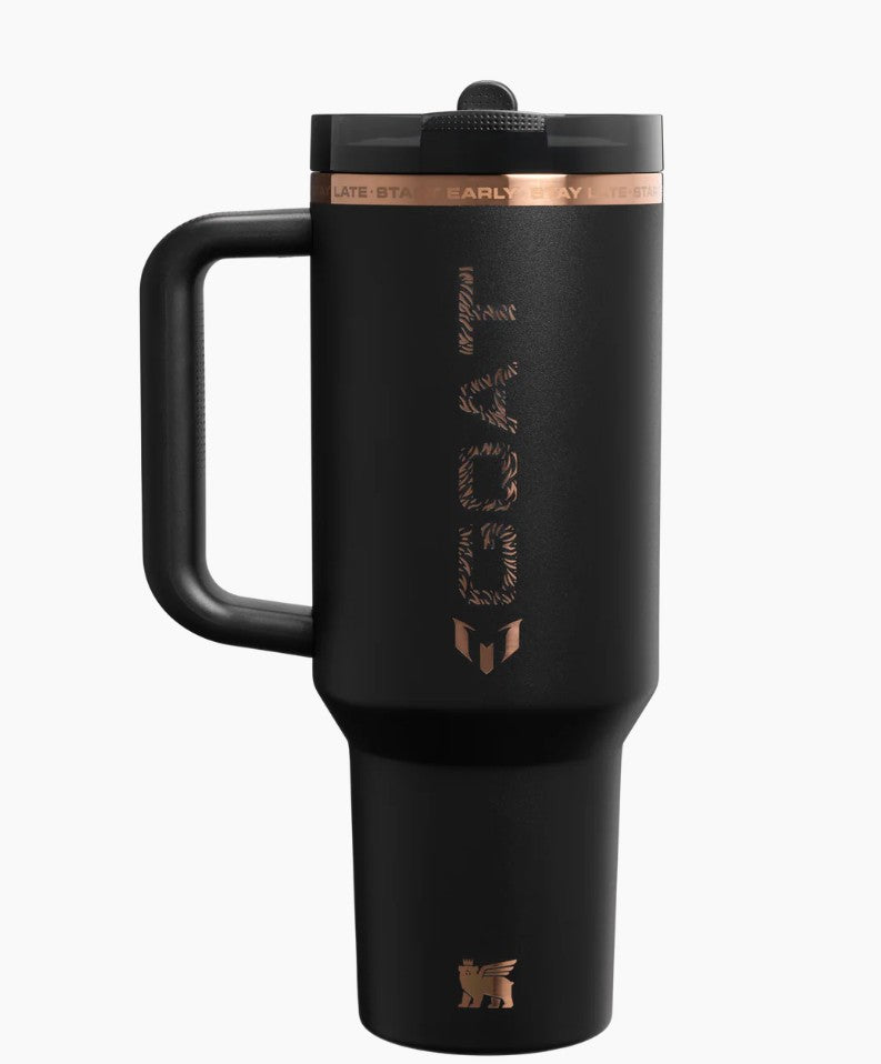 Messi x Quencher ProTour Flip Straw Tumbler | 40 OZ  Messi GOAT Black