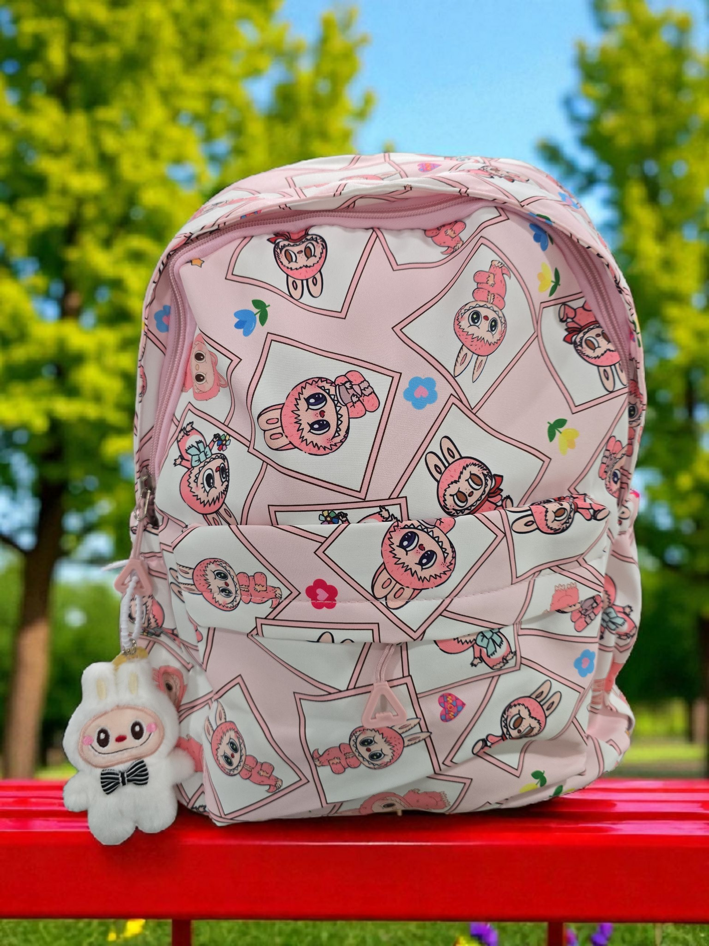 Large capacity  labubu cartoon backpack  lightweight students' schoolbags
