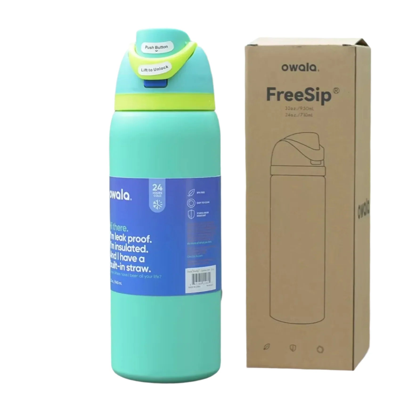Free Sip Water Bottle 320Z Insulated Stainless Steel Water BottleDouble-Layer Kettle With Straw Vacuum Flasks ForSports Travel