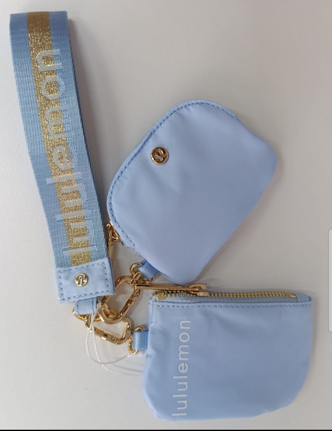 Dual pouch wordmark wrislet  Wallet Keychain