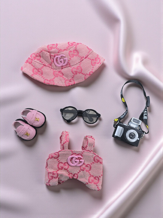 Doll designer clothes Accessories outfit pink color