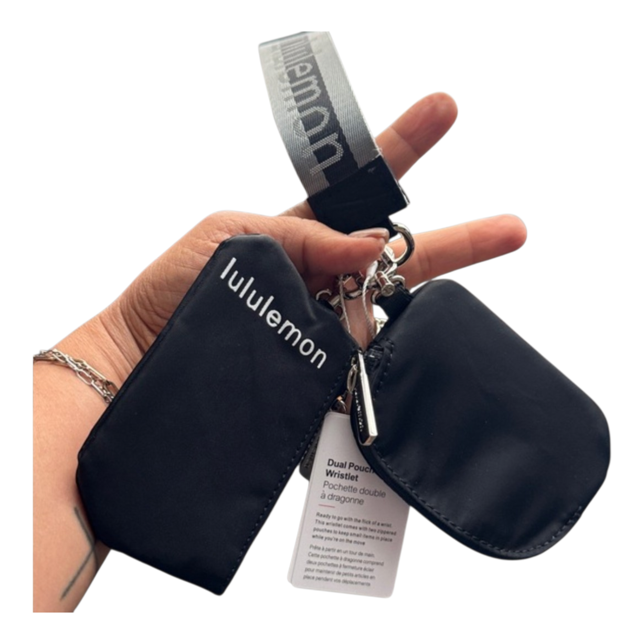 Lululemon Dual pouch wordmark wrislet  Wallet Keychain
