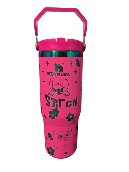 Stitch laser engraved tumbler cup water 30oz