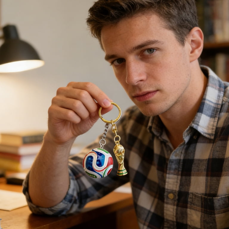 World cup 2026 football Soccer Game Ball Keychain, Dual Charms Sports Trophy Pendant Key Ring, 4 Inch Lightweight Fan Souvenir Key Accessory Gift for Football Lovers.