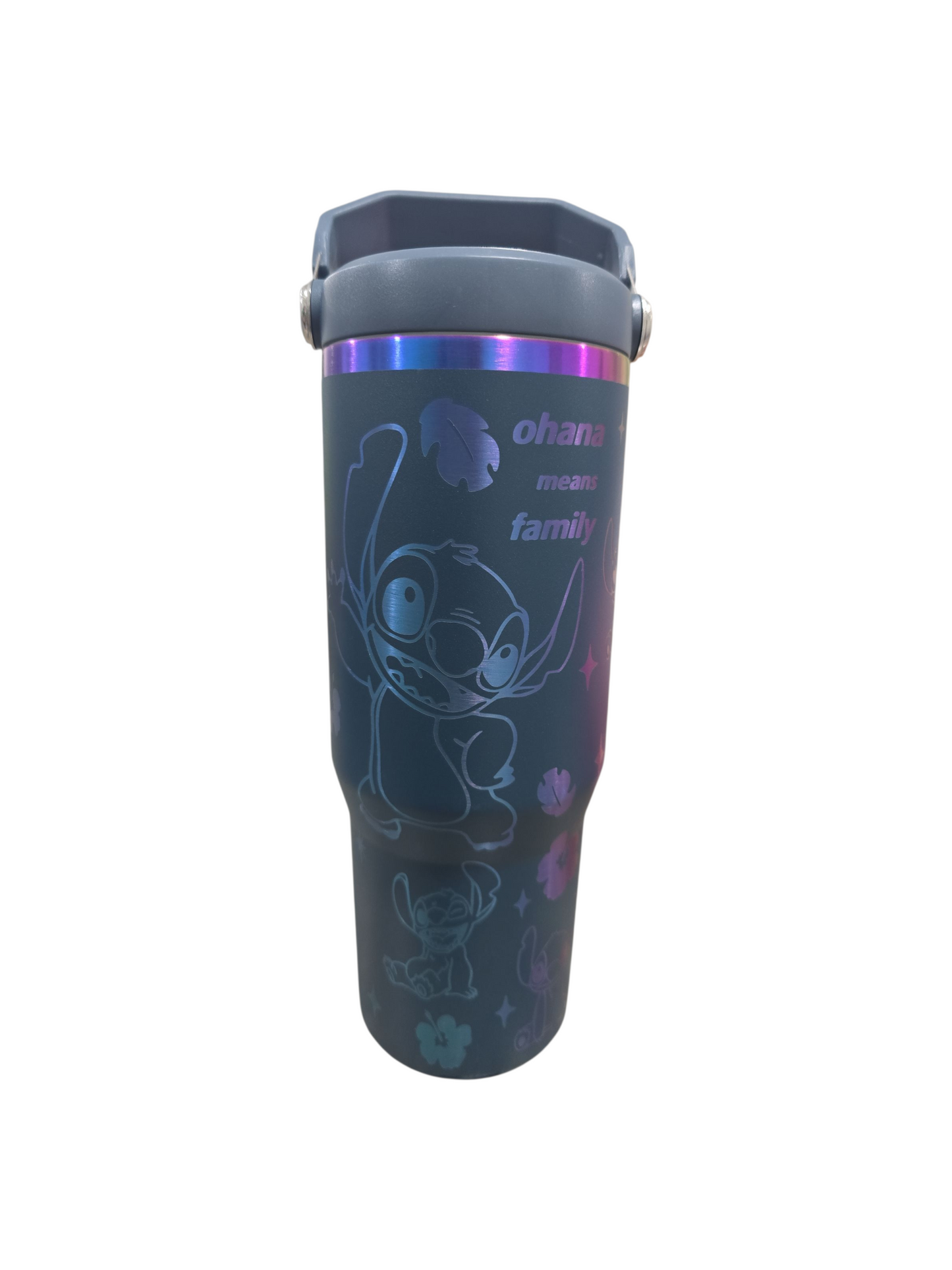 Stitch laser engraved tumbler cup water 30oz