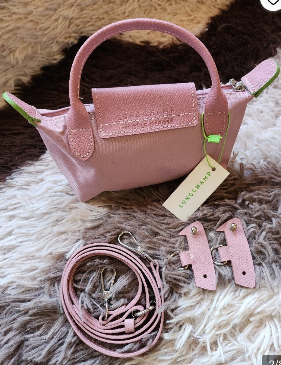 Longchamp Pink Mini Bag with Removable Strap NWT