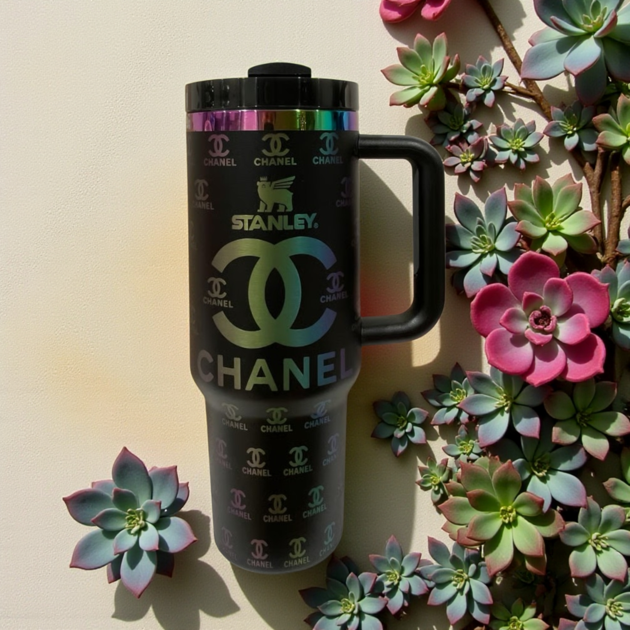 Custom design tumbler protour cup 40oz Chanel icon Laser Engraved new in box diferent colors