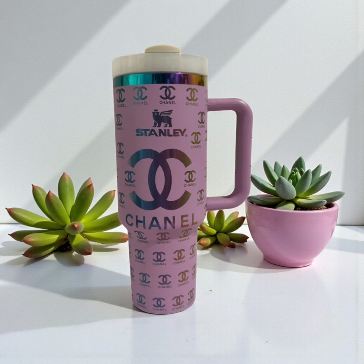 Custom design tumbler protour cup 40oz Chanel icon Laser Engraved new in box diferent colors