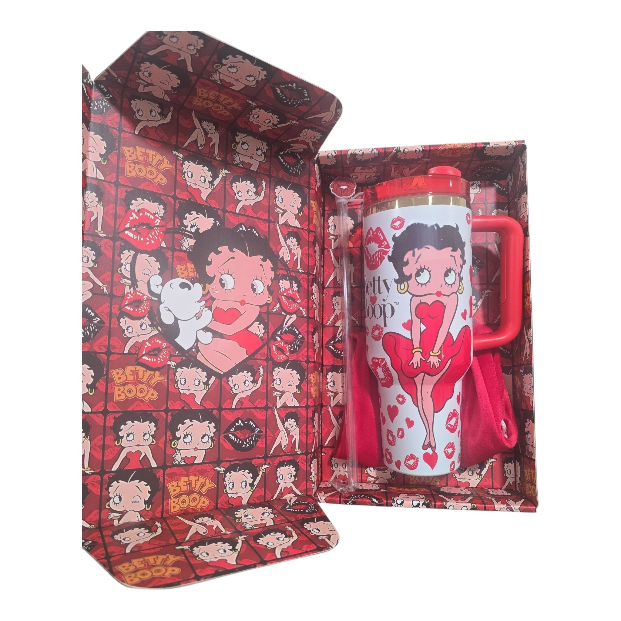 Betty Boop 40 oz Quencher H2.0 Tumbler – Red Handle & Lid