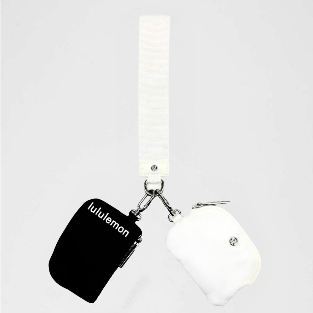 Dual pouch wordmark wrislet  Wallet Keychain