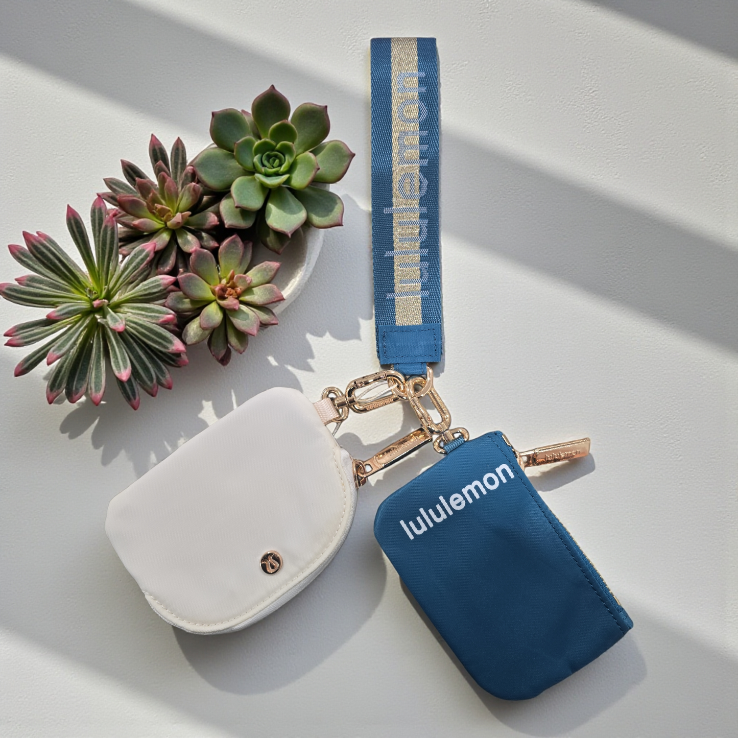 Lululemon Dual pouch wordmark wrislet  Wallet Keychain