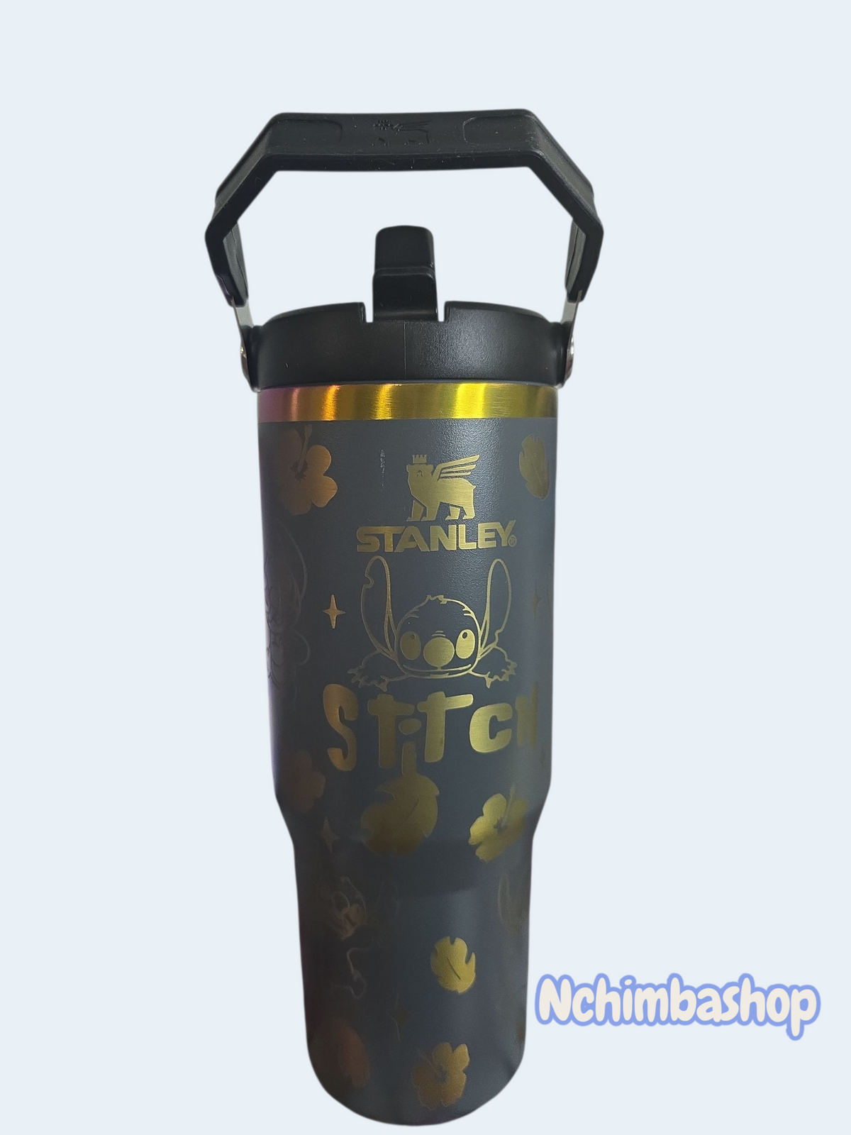 Stitch laser engraved tumbler cup water 30oz