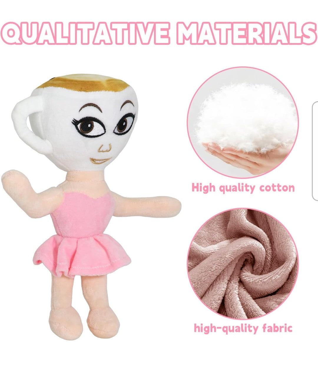 Italian Brainrot Plush,11 inch Ballerina Cappuccina Toy Gift,Cute Stuffed Figure D