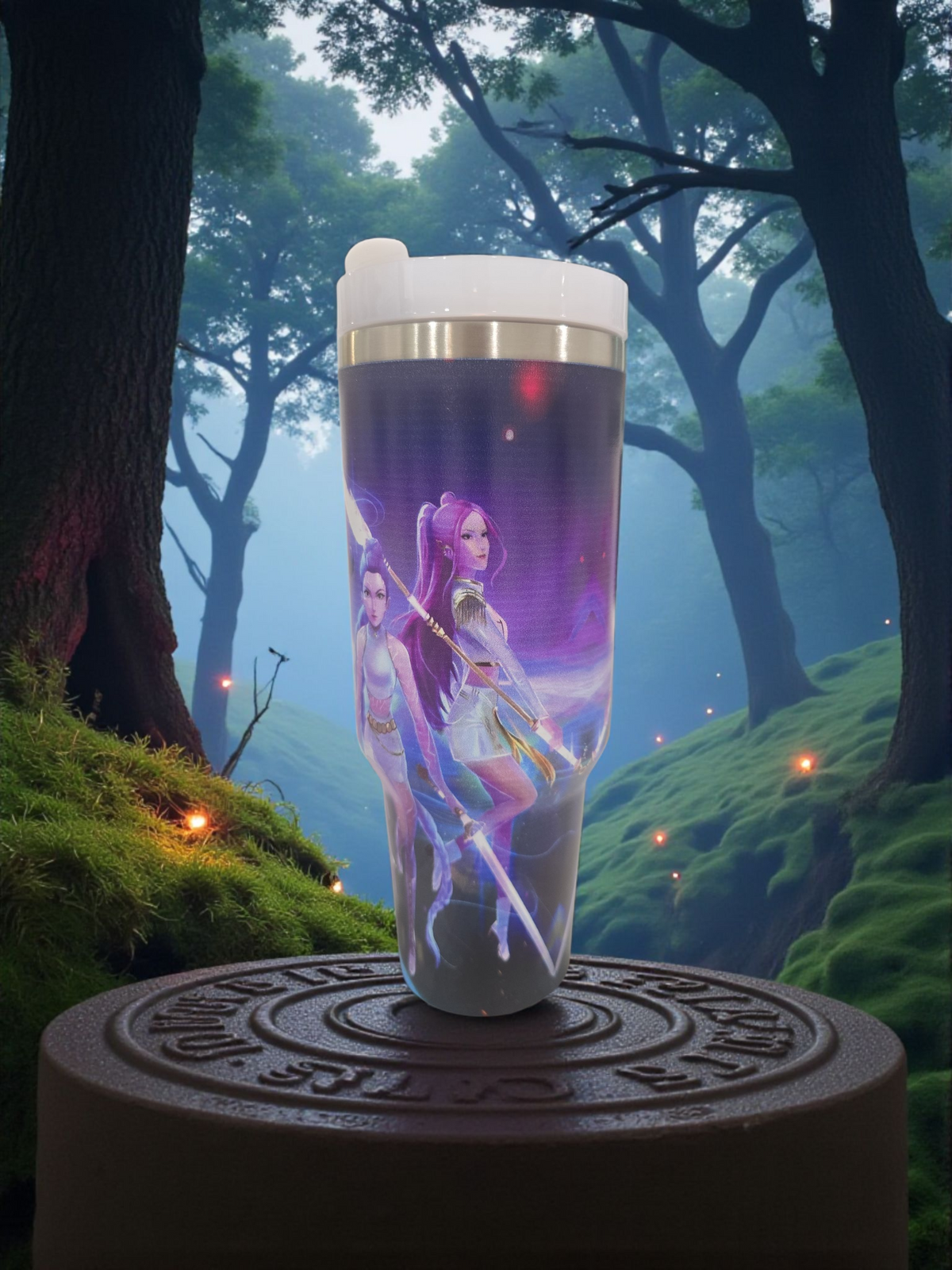 Kpop Hunters Tumbler 40 Oz Cartoon Design, Stainless Steel Insulated Mug Gift for Fans Lovers