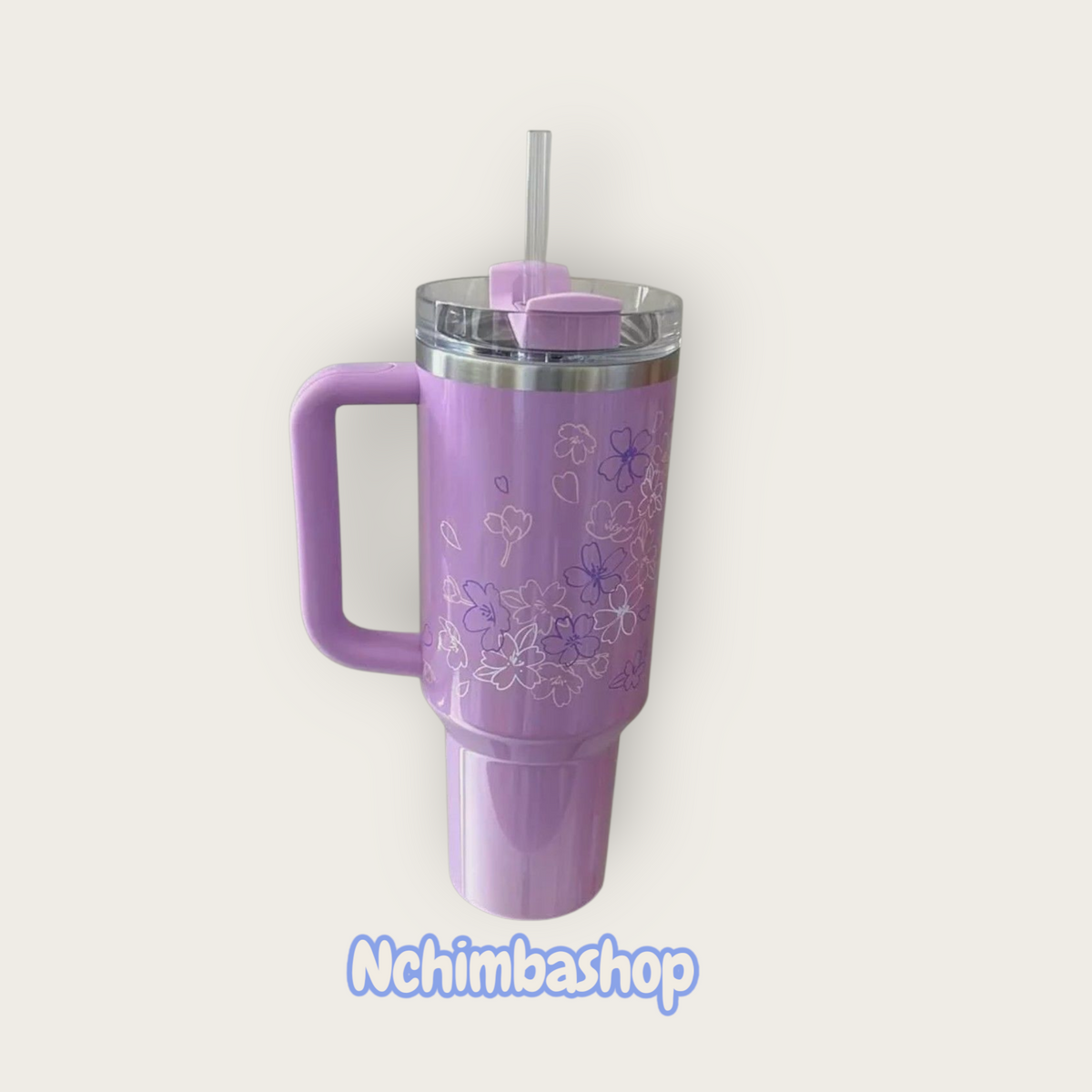 Limited Edition Lavender Sakura 40oz Tumbler Flowstate H2.0