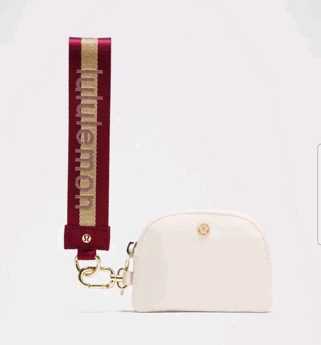 Dual pouch wordmark wrislet  Wallet Keychain