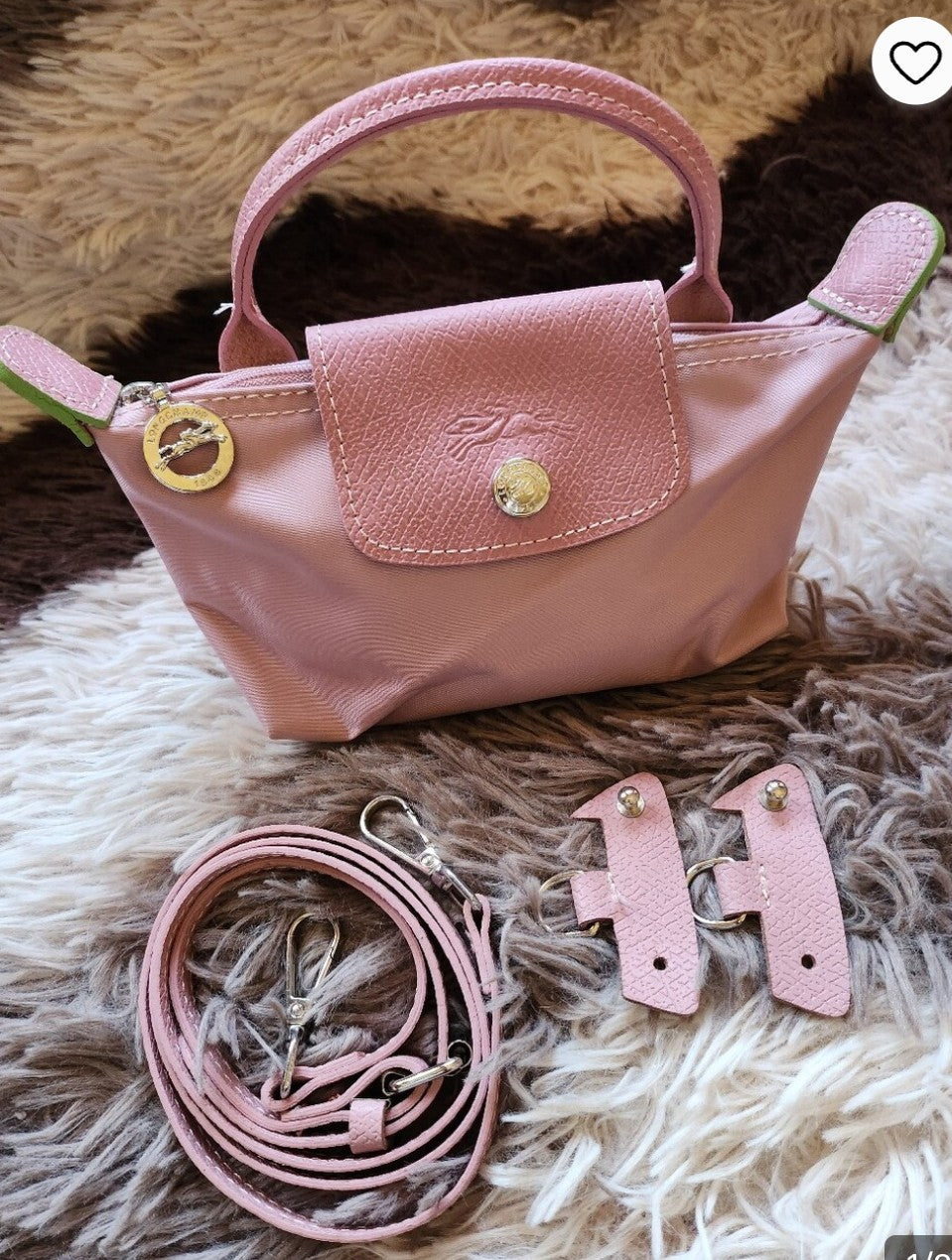 Longchamp Pink Mini Bag with Removable Strap NWT